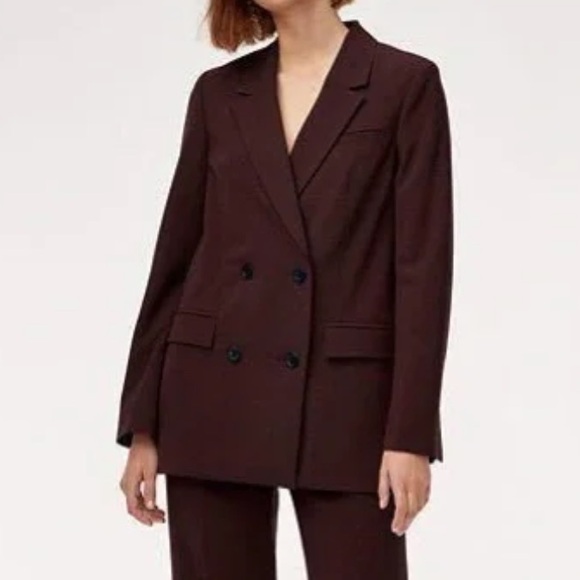 Aritzia Little Moon Caluna Gray and White Jacket XXS Blazer Workwear Chic - Picture 8 of 9